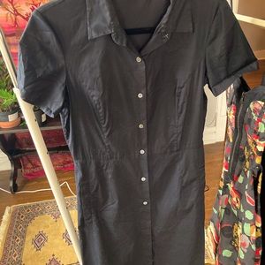 Black button up dress